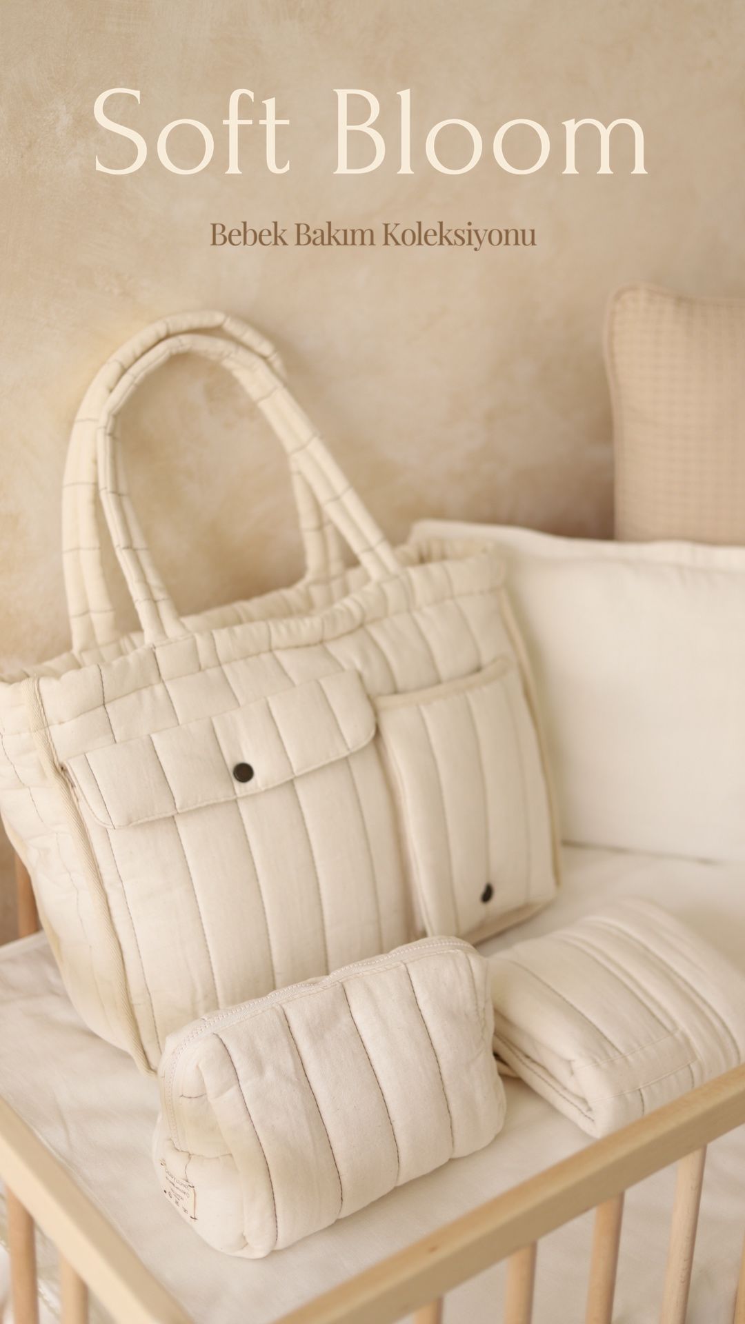 Soft Bloom Bebek Bakım Çanta ve Seti